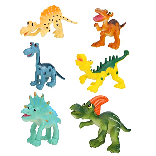 GREENADSCAPE 6er-Pack Miniatur-Dinosaurier-Spielzeug Für Kinder Cartoon-Modell Pädagogisches Lernspielzeug Simulationstiermodell Für Jungen Und Mädchen von GREENADSCAPE