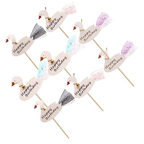 GREENADSCAPE 8PCS Flamingo Kuchen Topper Picks Geburtstag Kuchen Dekorationen Entzückende Party Zubehör für Jungen Mädchen von GREENADSCAPE