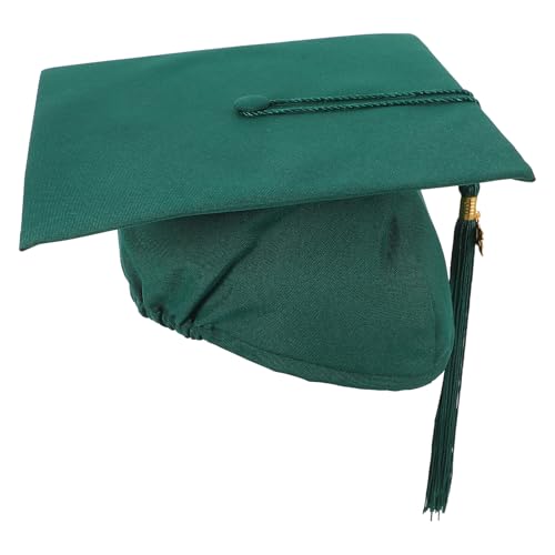 GREENADSCAPE Abiturmütze Suitendekoration Kit Graduierungskappen Abschlusskappen für Senioren Abschlussmütze Eleganter Abschluss Hut Abschlussdekorationen Kappe Graduierung Polyester Dark Green von GREENADSCAPE