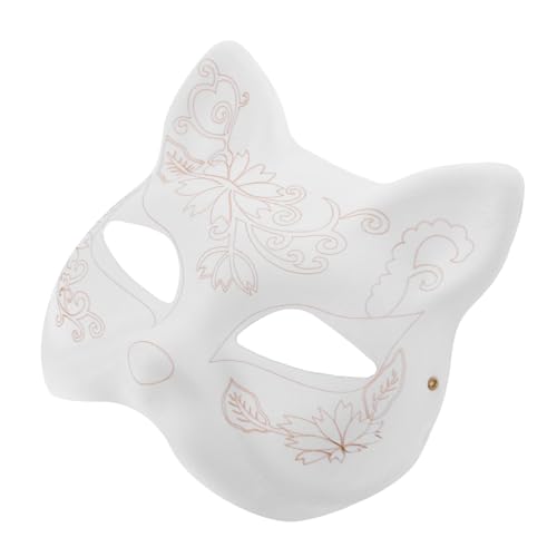 GREENADSCAPE Blanko Linien Maske Handgefertigte Papiermaske Halloween Maske Requisite Maskerade Masken Leere Unbemalte Maske Maskerade Weiße Maske Weiße Masken DIY Blanko Maske von GREENADSCAPE