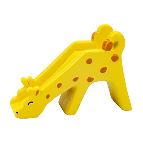 GREENADSCAPE Giraffe Rutsche Miniaturfiguren Spielzeug Tischdekoration Desktop-Spielzeug Hausdekorationen Für Zu Hause Miniatur-tierfiguren Desktop-Ornament Kinder Yellow Harz von GREENADSCAPE