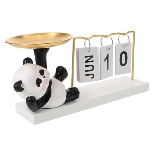 GREENADSCAPE Glückskatzen-kalenderornament Schmuckplatte Standkalender Flip-Desk- Schlüsselablage Im Eingangsbereich Stehender Flip- Panda-tischkalender Tablett von GREENADSCAPE