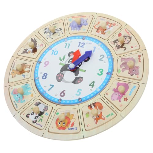 GREENADSCAPE Holzuhr lernuhr Kinder kinderlernuhr Children's Watches Watch Kinder-Armbanduhr Uhren für Kinder Kinderwecker tragbare Uhr Lustiges Puzzle Kinderuhr sagende Zeitlehruhr von GREENADSCAPE