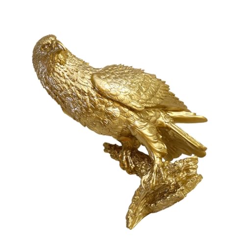 GREENADSCAPE Leichte Luxus-adlerdekoration Gartenstatue Feng-Shui-Tier Vogelgeschenke Vogel Tisch Vogeldekor Im Freien Miniatur-tierfiguren Vogel- Tierstatue Adler-Statue Harz Golden von GREENADSCAPE