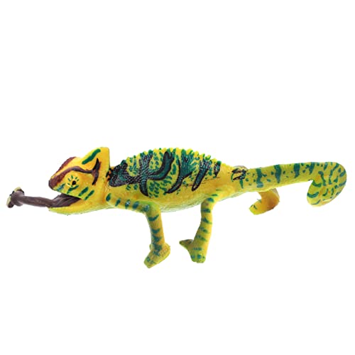 GREENADSCAPE Tiere Spielzeug Simulation Chamäleon Desktop-eidechsenstatue Eidechsenfiguren Tischminiaturen Pädagogisches Spielspielzeug Krabbelndes Spielzeug Rasenreptilfigur Wassertischspielzeug PVC von GREENADSCAPE