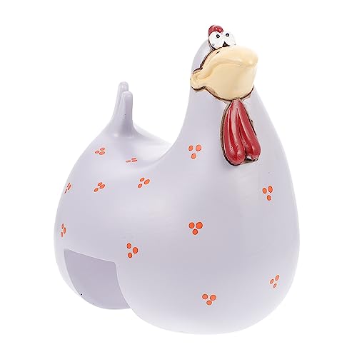 GREENADSCAPE Slot-Huhn Rasendekorationen tierische Gartenfiguren Outdoor- Rasenornament gartenfigur gartendekoration Garden Decor gartendekofiguren Harz-Hahn- Hühnerfigur Grey von GREENADSCAPE