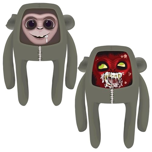 GREEPLINGZ® GREEPY® BUM, Rabid Rhesus - Lustiger Horror-Plüsch mit dualen Seelen & Linsenrastergesicht, gruselig-süße Sammelfiguren Eeries 1 von GREEPZ