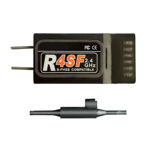 GREOHNMPAW 2.4G R4SF Empfänger 4-Kanal S-FHSS/FHSS Kompatibler Empfänger für Futaba T10J/T14SG/T18SZ/4PKS-R/T4PX von GREOHNMPAW