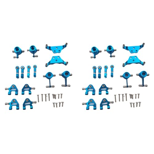 GREOHNMPAW 2Satz Metall Verbesserte Teile Lenkung Cup Swing Arm Plate Set für P929 P939 K969 K979 K989 K999 1/28 RC Auto, Blau von GREOHNMPAW