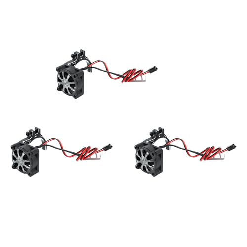 GREOHNMPAW 3X für Rc Auto 3650 3660 550 540 Motor Kühl Körper Lüfter mit Wärme Sensor CNC Aluminium Legierung Kühl Körper, Schwarz von GREOHNMPAW