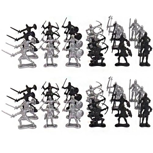 GREOHNMPAW 48 Stücke Simulation Actionfiguren Römischer Mittelalterlicher Soldat, Männer Klassische Archaische Soldaten Mittelalter Spielzeug von GREOHNMPAW