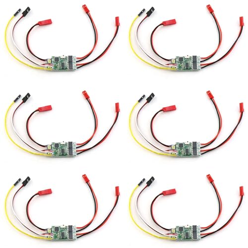 GREOHNMPAW 6X -Wege-Bidirektionaler 5A ESC Brushed Speed Controller Dual Way ESC 2S-3S Lipo für RC-Modellauto-Bootstank-Ersatzteile von GREOHNMPAW