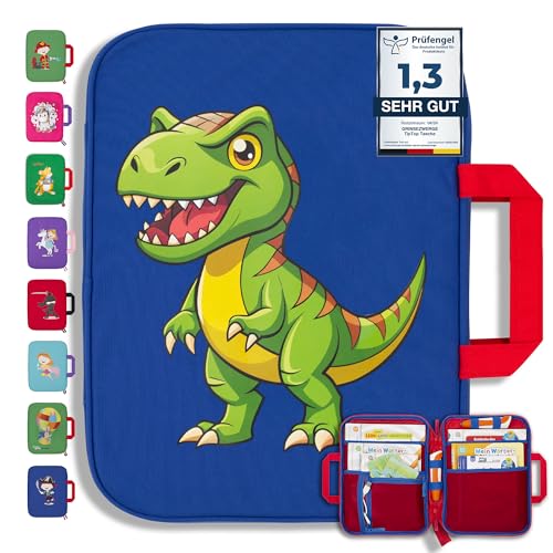 GRINSEZWERGE Tasche für TipToi Bücher Plus TipToi Stift und Zubehör – 10 Motive | passend auch für Kinder Tablet und Edurino Figuren | Tip TOI Starterset Buch Aufbewahrung Hülle T-Rex GRINSEZWERGE Tasche für TipToi Bücher Plus TipToi Stift und Zubehör – 10 Motive | passend auch für Kinder Tablet und Edurino Figuren | Tip TOI Starterset Buch Aufbewahrung Hülle T-Rex von GRINSEZWERGE