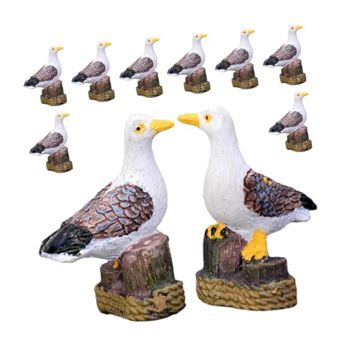 GRIRIW 10st Möwe-Ornament Seemöwendekor Im Nautischen Stil Möwenfiguren Möwe-skulptur Möwe-Vogel-skulptur Desktop-schmuck Für Zu Hause Möwe-Statue Gartenvogelstatue Tierfiguren Harz von GRIRIW