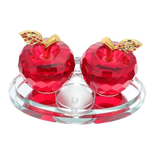 GRIRIW 1stk Kristall-Apfel-Ornament Apfelstatue Briefbeschwerer Apfelfiguren Weihnachtsdekorationen Auto- Wohnkultur Aus Künstlichen Früchten Weihnachtsstatue Apfelverzierung Rot von GRIRIW