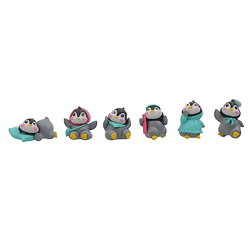 GRIRIW 6 STK Pinguinpuppendekoration Für Säuglinge Miniatur Fisch Tiere Zubehör Figur Pinguine Mini-Pinguin-Statue Freunde Aufkleber Plüsch Mini-landschaftsdekor Szenendekor PVC von GRIRIW