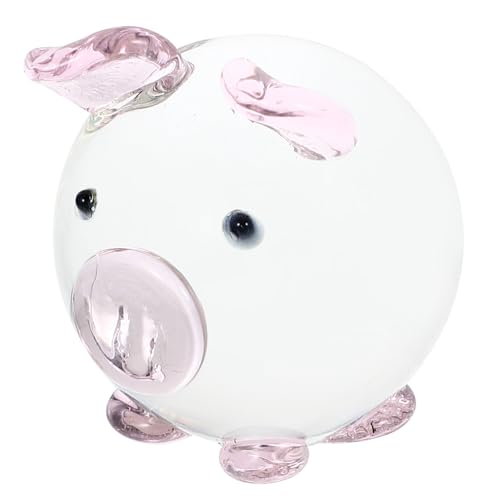 GRIRIW Kristall-Schweinchen-Ornament Tierische Briefbeschwerer Plüsch Zubehör Auto bürodeko büro Dekoration tortendeko Einschulung Layout Schweinedekor Schmuck Kristallglas Rosa von GRIRIW