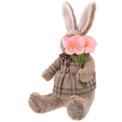 GRIRIW Osterhase hasenfiguren Cuddly Bunny Dollhaus-Dekoration Ostern tortendeko Puppe frühlingsdeko ausgestopftes Tierspielzeug Süßes Stofftier entzückender Stoffhase von GRIRIW