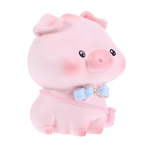 GRIRIW Pfirsich- -Ornament Sparschwein Tierfiguren Puppe Miniatur-bauernhoftier Auto- - Autodekorationen Desktop- - Auto- -schmuck Rosa Harz von GRIRIW