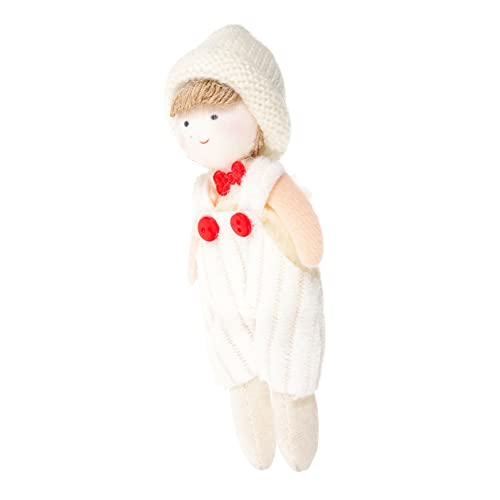 GRIRIW Strickmützen-Overalls Kinderpuppenspielzeug Mädchenpuppen Säuglingsspielzeug Kleine Marionette Entzückendes Marionettenspielzeug Weiß Stoff von GRIRIW