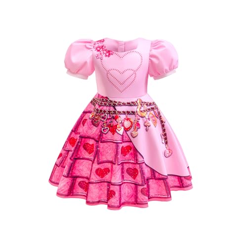 GROBTE Mädchen steigen rot Kostüm rosa Kleid mit Perücken für Kinder Film Halloween Geburtstag Parteien 5-12Y von GROBTE