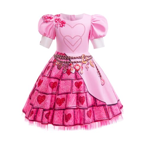 GROBTE Mädchen steigen rot Kostüm rosa Kleid mit Perücken für Kinder Film Halloween Geburtstag Parteien 5-12Y von GROBTE