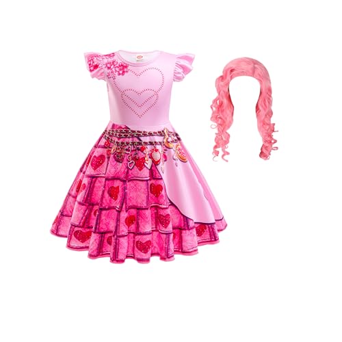 GROBTE Mädchen steigen rot Kostüm rosa Kleid mit Perücken für Kinder Film Halloween Geburtstag Parteien 5-12Y von GROBTE