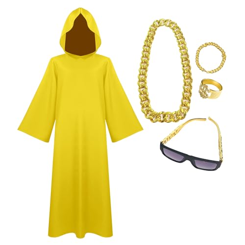 GROBTE Wizard Hooded Cloak Adult Cosplay Outfits Mit Zubehör Outfit Wizard Robes Halloween Kostüm Für Männer von GROBTE