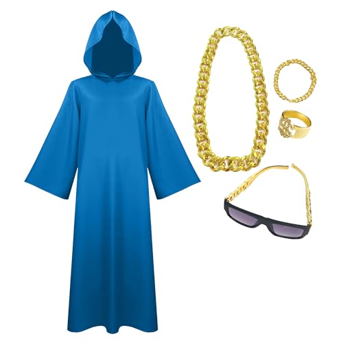 GROBTE Wizard Hooded Cloak Adult Cosplay Outfits Mit Zubehör Outfit Wizard Robes Halloween Kostüm Für Männer von GROBTE