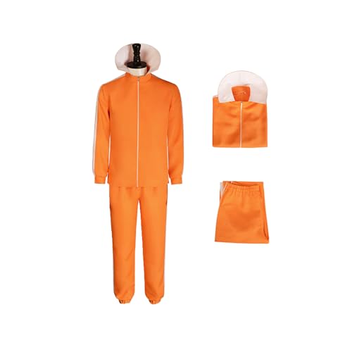 Gru Kostüm Schwarz Grau Gestreiftes Halstuch Glatze Kappe Falsche Nase Zubehör Halloween Cosplay Zubehör Set von GROBTE