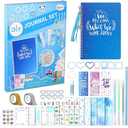 GROFIS DIY Journal Set, Scrapbook & Diary Briefpapier Set, Kunst und Bastel Kits, Tagebuch Zeug für Tweens Teens, Weihnachten Geburtstag Party Geschenke für 8-14 Jahre Jungen Mädchen von GROFIS