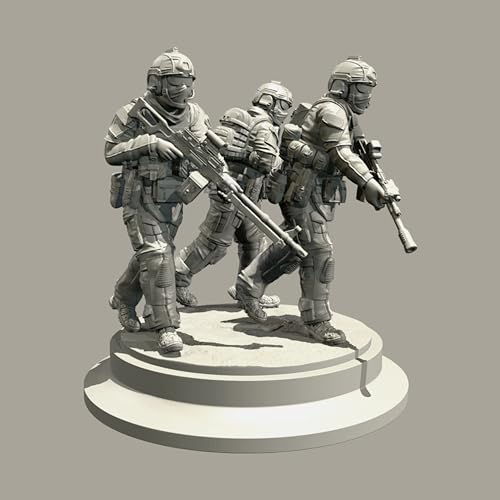 GROKEM 1/35 European Commando Soldier Resin Soldier Kit Unbemalt und unmontiert Figur Resin Model Kit (3 Figuren) //i7E3v9 von GROKEM