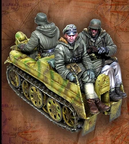 GROKEM 1/35 WWII Tank Soldier Resin Soldier Kit Unbemalte und unmontierte Figuren Resin Model Kit (3 Figuren, Keine Panzer) // i7E6v2 von GROKEM