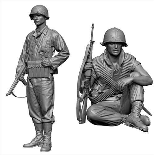 GROKEM 1/35 WWII US Soldier Resin Soldier Kit Unbemalt und unmontiert Figur Resin Model Kit //i8E0v4 von GROKEM