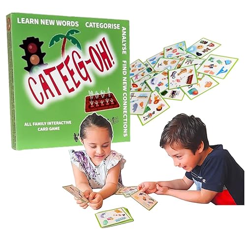 GROWING BRIGHT GAMES - CATEEG-OH! - Familienkartenspiel - Reise- und Urlaubsspiele - Erwachsene und Kinder ab 4-12+ Jahren - Kreatives Denken, Fantasie und Schnelligkeit - auf Deutsch von GROWING BRIGHT GAMES