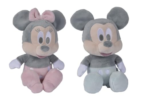 GRUPO MOYA 2 Stück Baby Mickey und Minnie Maus Tonal 25 cm stehend / 20 cm sitzend gefüllt und außen aus 100% recyceltem Material für alle Altersgruppen, 0 Monate von GRUPO MOYA