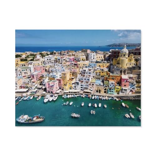 1000 Puzzles Für Erwachsene，Ausblick auf Procida，Freizeit Unterhaltung Kinder Spielzeug Zuhause Dekoration Art Geschenk（38x26cm）-B15 von GSBRSNTS