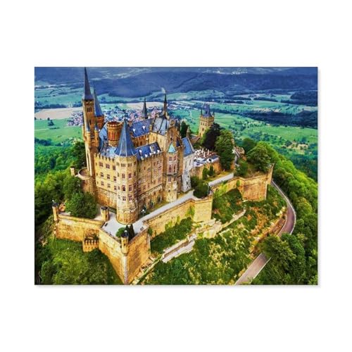 1000 Puzzles Für Erwachsene，Burg Hohenzollern, Deutschland，Freizeit Unterhaltung Kinder Spielzeug Zuhause Dekoration Art（38x26cm）-D17 von GSBRSNTS