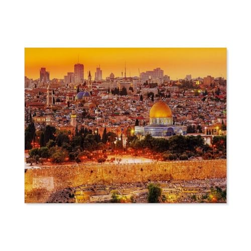 1000 Puzzles Für Erwachsene，Die Dächer Jerusalems，Freizeit Unterhaltung Kinder Spielzeug Zuhause Dekoration Art Geschenk（38x26cm）-D34 von GSBRSNTS