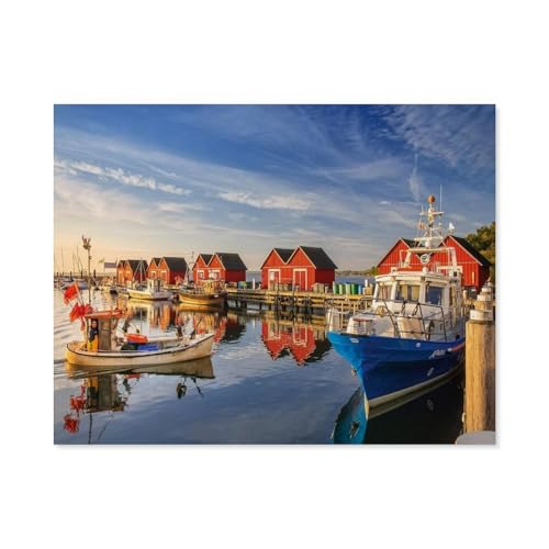 1000 Puzzles Für Erwachsene，Fischereihafen，Freizeit Unterhaltung Kinder Spielzeug Zuhause Dekoration Art Geschenk（38x26cm）-E80 von GSBRSNTS