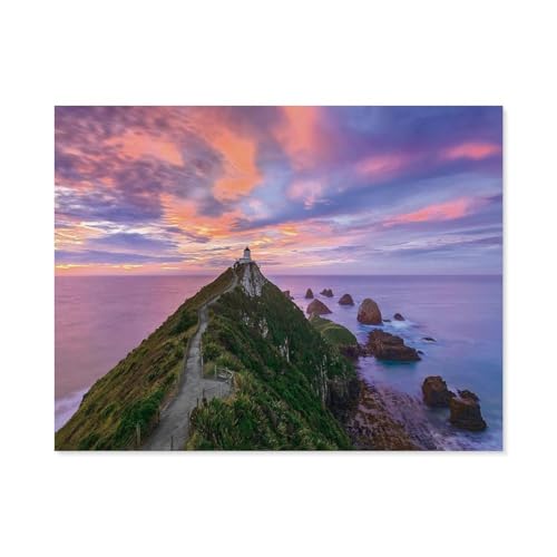 1000 Stück，Nugget Point Lighthouse，Puzzle Für Erwachsene Lernspielzeug Für Kinder Kreative Spiele Unterhaltung Holz Puzzles Home Decor（75x50cm）-E81 von GSBRSNTS