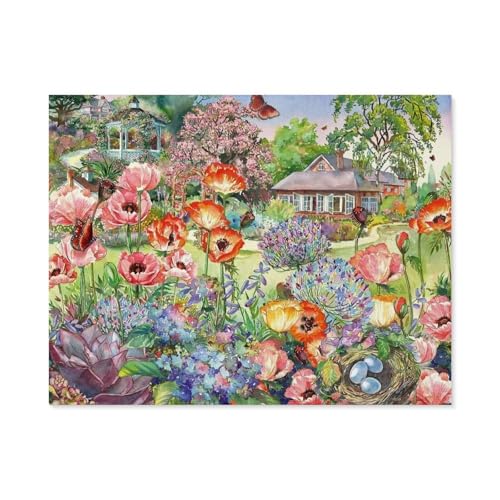 1000 Stück Puzzle，Blühender Garten，Erwachsene Holz Puzzles, Kinder Entdecken Sie Kreativität Wandkunst Dekor Spielzeug（75x50cm）-B73 von GSBRSNTS