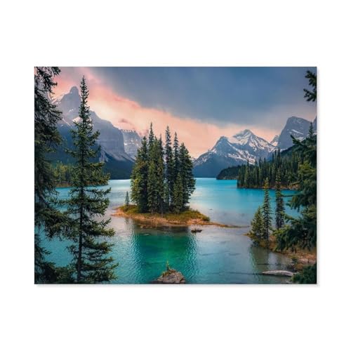 1000 Stück Puzzle，Kanada, Maligne Lake，Erwachsene Kinder Holz Spielzeug Lernspiel（75x50cm）-A14 von GSBRSNTS