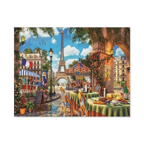 1000 Stück Puzzle，Pariser Morgen，Erwachsene Kinder Papier Spielzeug Lernspiel（38x26cm）-D6 von GSBRSNTS