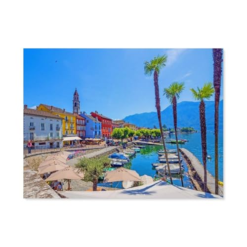 1000 Stück Puzzle Für Erwachsene Puzzle Holz Puzzle，Lago Maggiore，Puzzles DIY Pädagogisches Puzzlespiel Kinder Familienspiele（75x50cm）-F40 von GSBRSNTS