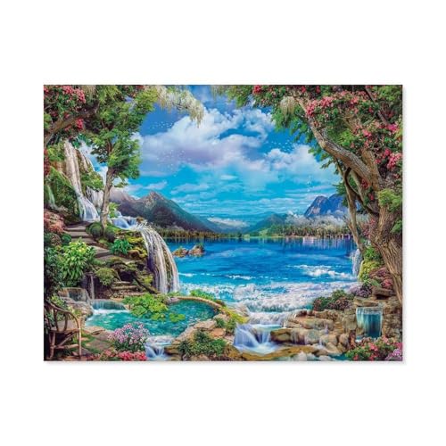 1000-Stück Puzzle Für Erwachsene Und Kinder-Holz Puzzle，Paradise On Earth，Familie Interaktive Spiele Große Ferien Freizeit（75x50cm）-C49 von GSBRSNTS