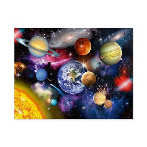 1000-Stück Puzzle Für Erwachsene Und Kinder-Holz Puzzle，Solar System，Familie Interaktive Spiele Große Ferien Freizeit（75x50cm）-A30 von GSBRSNTS