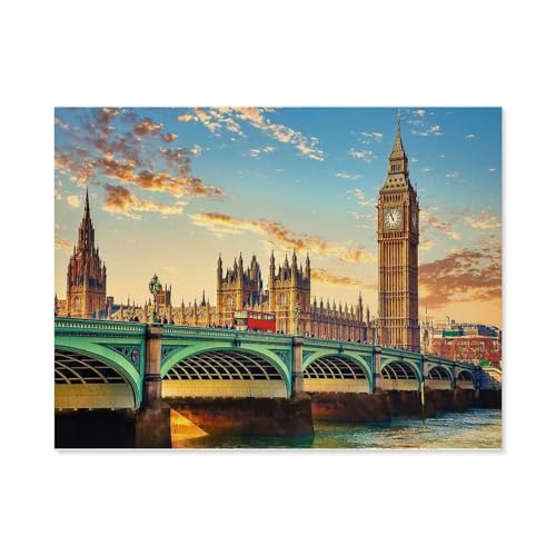 1000-Stück Puzzle Für Erwachsene Und Kinder-Papier Puzzle，Europäische Hauptstadt, England，Familie Interaktive Spiele Große Ferien Freizeit（38x26cm）-D95 von GSBRSNTS