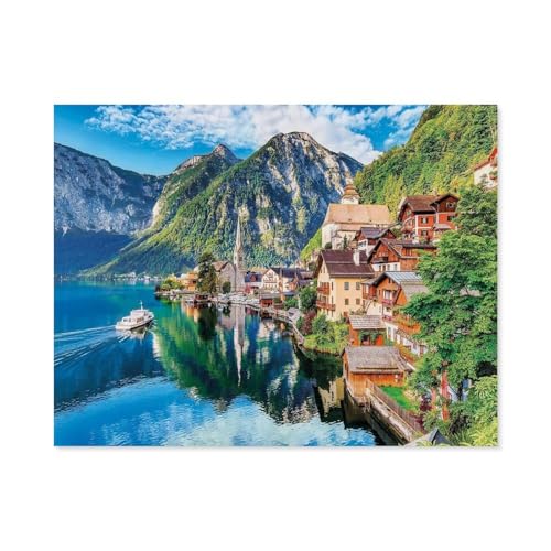 1000 Teile Puzzle Für Erwachsene Und Kinder，Hallstatt，Stressabbau Herausforderung Bodenpuzzle DIY Home Wanddekoration（38x26cm）-C59 von GSBRSNTS