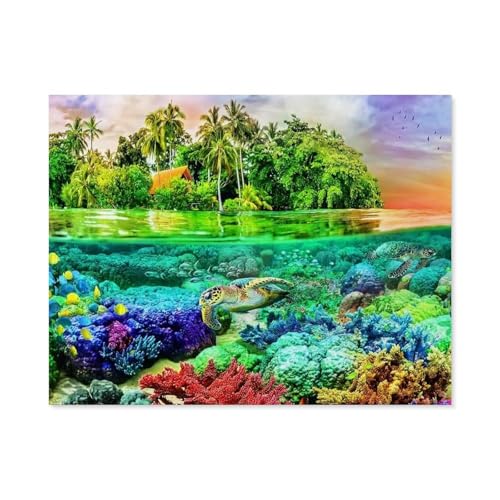 1000 Teile Puzzle Für Erwachsene Und Kinder，Tropische Insel，Stressabbau Herausforderung Bodenpuzzle DIY Home Wanddekoration（38x26cm）-E5 von GSBRSNTS